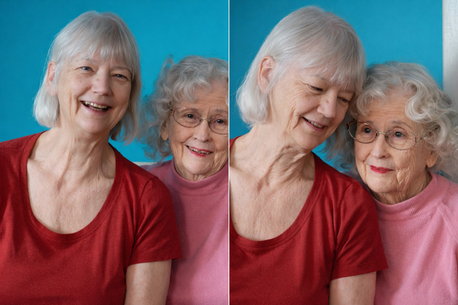  two women walk with a path of flowers 