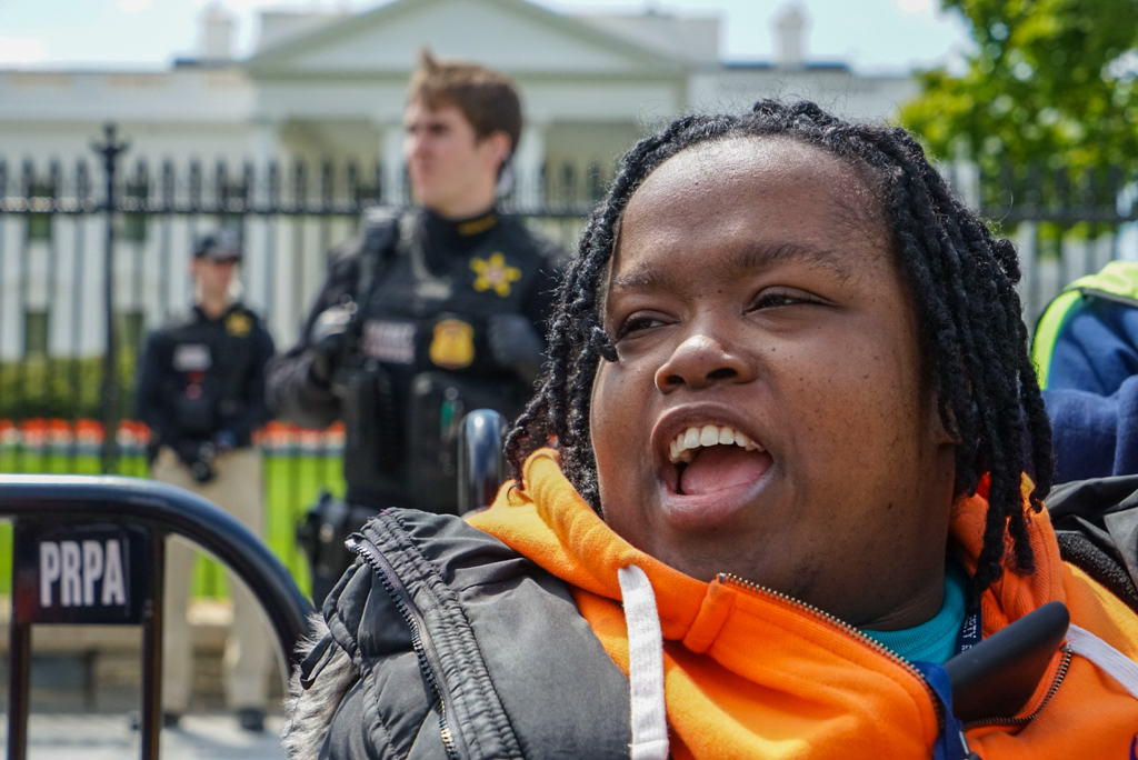  ADAPT activist at the White House 