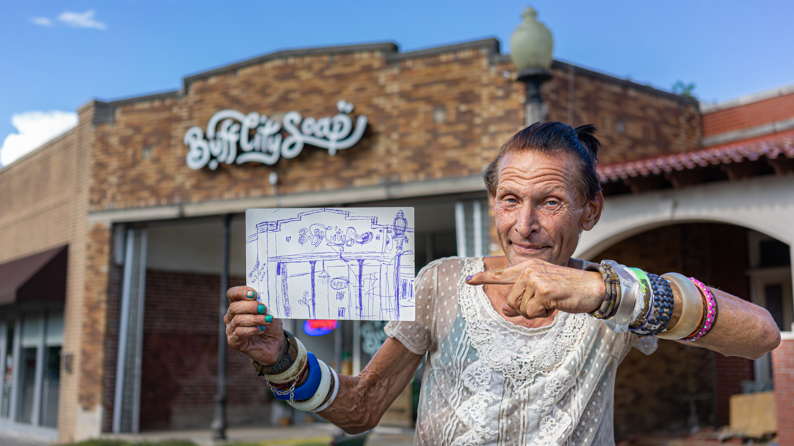  Man with a facemask on his chin  