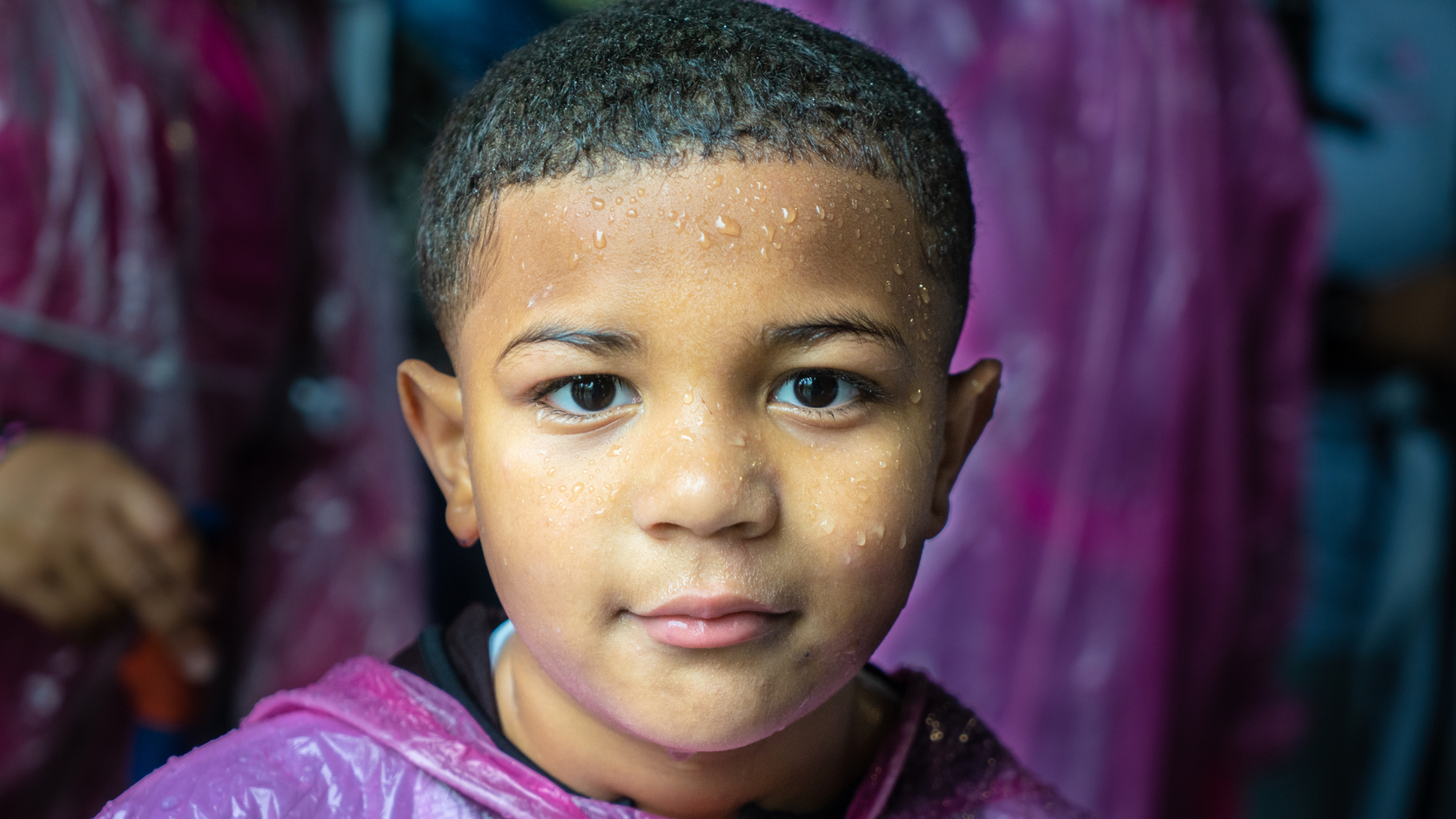  Young boy looks into the camera 
